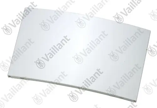 Weißes Frontblech von Vaillant, flache rechteckige Form, mit glatter Oberfläche und ohne erkennbare Markierungen oder Maße.